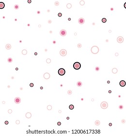 Light Red, Yellow vector seamless texture with disks. Modern abstract illustration with colorful water drops. Template for business cards, websites.