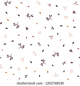 Light Red, Yellow vector seamless natural background with leaves. leaves on elegant natural pattern with gradient. Design for textile, fabric, wallpapers.