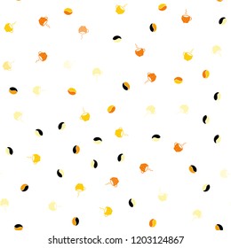 Light Red, Yellow vector seamless background with coffee, beans. Gradient abstract collection of coffee cups and beans. Template of a black hot beverage in a cafe.