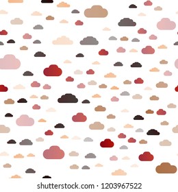 Light Red, Yellow vector seamless layout with cloudscape. Illustration with abstract gradient clouds. Pattern for trendy fabric, wallpapers.