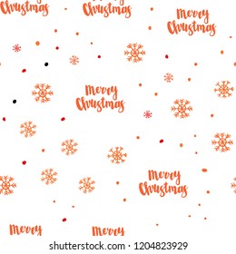 Light Red, Yellow vector seamless layout with bright snowflakes. Glitter abstract illustration with crystals of ice. Trendy design for wallpaper, fabric makers.