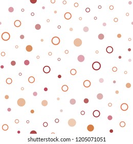 Light Red, Yellow vector seamless backdrop with dots. Abstract illustration with colored bubbles in nature style. Trendy design for wallpaper, fabric makers.