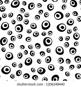 Light Red, Yellow vector seamless background with bubbles. Illustration with set of shining colorful abstract circles. Pattern for design of fabric, wallpapers.