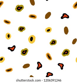 Light Red, Yellow vector seamless template with circles. Illustration with set of shining colorful abstract circles. Pattern for design of fabric, wallpapers.