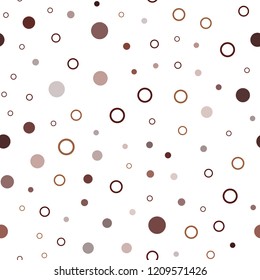 Light Red, Yellow vector seamless cover with spots. Blurred decorative design in abstract style with bubbles. Pattern for design of fabric, wallpapers.
