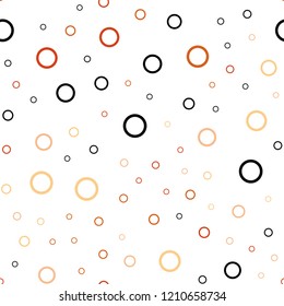 Light Red, Yellow vector seamless texture with disks. Glitter abstract illustration with blurred drops of rain. Pattern can be used for ads, leaflets.