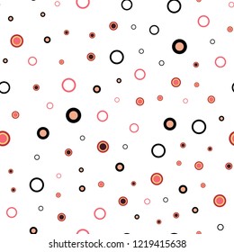 Light Red, Yellow vector seamless template with circles. Blurred decorative design in abstract style with bubbles. Trendy design for wallpaper, fabric makers.