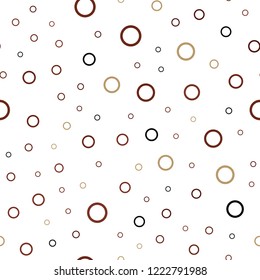 Light Red, Yellow vector seamless background with bubbles. Glitter abstract illustration with blurred drops of rain. Completely new template for your brand book.