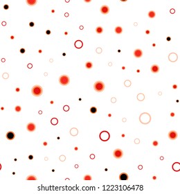 Light Red, Yellow vector seamless texture with disks. Modern abstract illustration with colorful water drops. Design for textile, fabric, wallpapers.