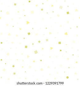 Light Red, Yellow vector seamless layout with circles, lines, rectangles. Illustration with colorful circles, triangles, rectangles. Pattern for design of fabric, wallpapers.