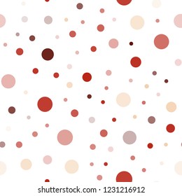 Light Red, Yellow vector seamless layout with circle shapes. Blurred bubbles on abstract background with colorful gradient. Design for textile, fabric, wallpapers.