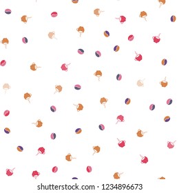 Light Red, Yellow vector seamless template with cups of coffee, beans. Colorful illustration with gradient coffee beans, mugs. Template of a black hot beverage in a cafe.