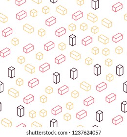 Light Red, Yellow vector seamless, isometric cover in polygonal style. Modern abstract illustration with colorful rectangles. Design for textile, fabric, wallpapers.