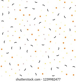 Light Red, Yellow vector seamless layout with circles, lines. Decorative design in abstract style with triangle structure. Pattern for design of window blinds, curtains.