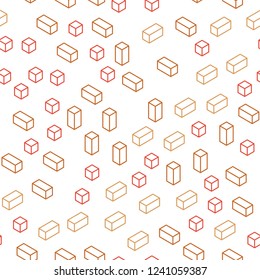 Light Red, Yellow vector seamless, isometric template with rhombus. Rectangles on abstract background with colorful gradient. Pattern for design of fabric, wallpapers.