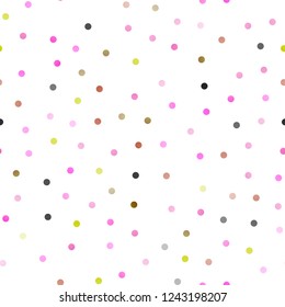 Light Red, Yellow vector seamless pattern with spheres. Beautiful colored illustration with blurred circles in nature style. Beautiful design for your business natural advert.