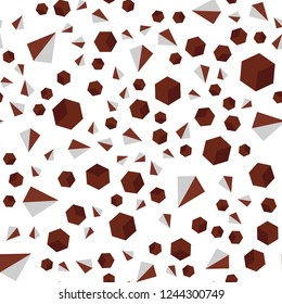 Light Red, Yellow vector seamless, isometric texture with poly style with cubes. Glitter abstract illustration with squares, lines. Texture for window blinds, curtains.