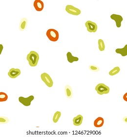 Light Red, Yellow vector seamless background with bubbles. Modern abstract illustration with colorful water drops. Pattern for design of window blinds, curtains.