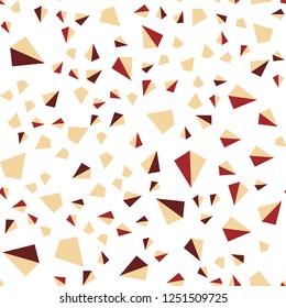 Light Red, Yellow vector seamless, isometric cover with polygonal style. Triangles on abstract background with colorful gradient. Design for textile, fabric, wallpapers.