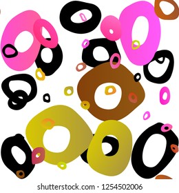 Light Red, Yellow vector seamless cover with circles. Blurred bubbles on abstract backdrop with colorful gradient. Trendy design for wallpaper, fabric makers.