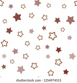 Light Red, Yellow vector seamless layout with bright stars. Modern geometrical abstract illustration with stars. Design for textile, fabric, wallpapers.