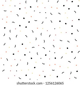 Light Red, Yellow vector seamless texture with disks, lines. Decorative design in abstract style with triangle structure. Pattern for trendy fabric, wallpapers.
