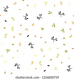 Light Red, Yellow vector seamless doodle texture with leaves. Colorful abstract illustration with leaves in doodle style. Pattern for design of window blinds, curtains.