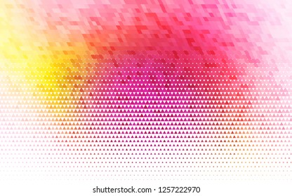 Light Red, Yellow vector seamless template with crystals, triangles. Decorative design in abstract style with triangles. Pattern for design of fabric, wallpapers.
