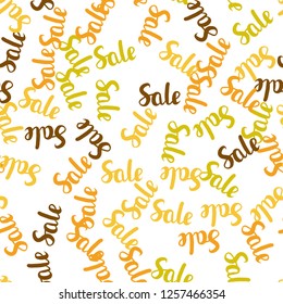 Light Red, Yellow vector seamless layout with discount of 70, 90%. Gradient illustration with discount signs on white backdrop. Pattern for ads, posters, banners of sales.