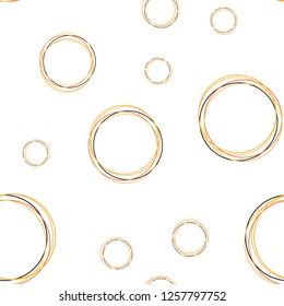 Light Red, Yellow vector seamless layout with circle shapes. Glitter abstract illustration with blurred drops of rain. Template for business cards, websites.
