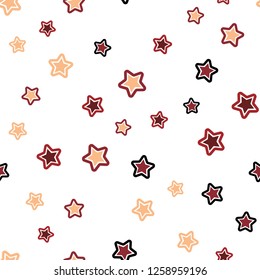 Light Red, Yellow vector seamless background with colored stars. Blurred decorative design in simple style with stars. Template for business cards, websites.