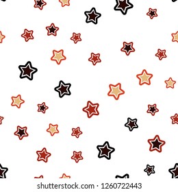 Light Red, Yellow vector seamless texture with beautiful stars. Blurred decorative design in simple style with stars. Design for wallpaper, fabric makers.