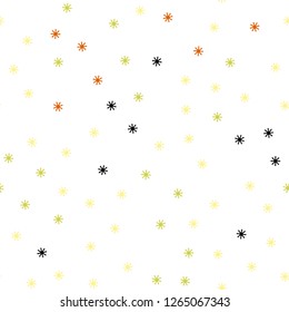 Light Red, Yellow vector seamless texture with colored snowflakes. Colorful snowflakes with gradient on abstract background. Texture for window blinds, curtains.