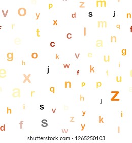 Light Red, Yellow vector seamless pattern with ABC symbols. Shining illustration with ABC symbols on abstract template. Texture for window blinds, curtains.