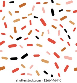 Light Red, Yellow vector seamless texture with colored lines. Lines on blurred abstract background with gradient. Pattern for ads, posters, banners.