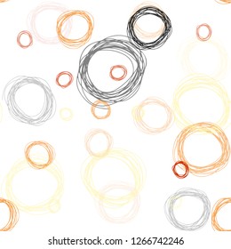 Light Red, Yellow vector seamless pattern with spheres. Blurred bubbles on abstract background with colorful gradient. Pattern for design of fabric, wallpapers.