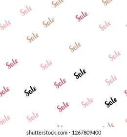 Light Red, Yellow vector seamless pattern with sale signs. Colorful set of  percentage signs in simple style. Backdrop for mega promotions, discounts.