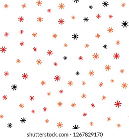 Light Red, Yellow vector seamless cover with beautiful snowflakes. Colorful snowflakes with gradient on abstract background. Design for wallpaper, fabric makers.