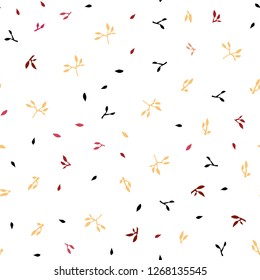Light Red, Yellow vector seamless elegant background with leaves. Modern geometrical abstract illustration with leaves. Trendy design for wallpaper, fabric makers.
