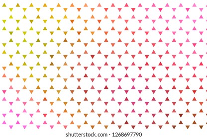 Light Red, Yellow vector seamless template with crystals, triangles. Glitter abstract illustration with triangular shapes. Design for textile, fabric, wallpapers.