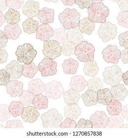 Light Red, Yellow vector seamless elegant background with flowers. Flowers with gradient on white background. Texture for window blinds, curtains.