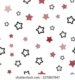 Light Red, Yellow vector seamless pattern with christmas stars. Shining colored illustration with stars. Template for business cards, websites.