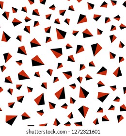 Light Red, Yellow vector seamless, isometric background with triangles. Illustration with set of colorful triangles. Pattern for trendy fabric, wallpapers.