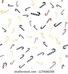 Light Red, Yellow vector seamless texture with xmas sweets, candies.