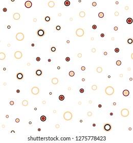 Light Red, Yellow vector seamless background with bubbles. Abstract illustration with colored bubbles in nature style. Design for textile, fabric, wallpapers.