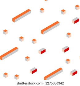 Light Red, Yellow vector seamless, isometric template with rhombus. Abstract gradient illustration with rectangles. Pattern for trendy fabric, wallpapers.