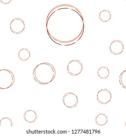 Light Red, Yellow vector seamless template with circles. Illustration with set of shining colorful abstract circles. Template for business cards, websites.