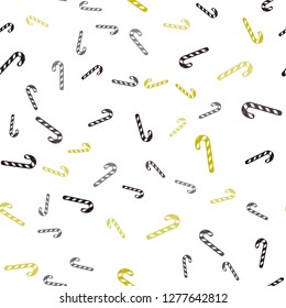 Light Red, Yellow vector seamless layout with christmas sweet desserts.