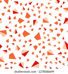 Light Red, Yellow vector seamless, isometric pattern with polygonal style. Modern abstract illustration with colorful triangles. Pattern for design of fabric, wallpapers.
