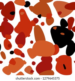 Light Red, Yellow vector seamless cover with spots. Modern abstract illustration with colorful water drops. Pattern for design of fabric, wallpapers.